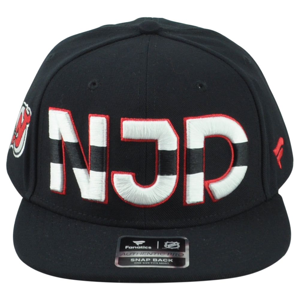 NHL Fanatics Authentic Pro Black New Jersey Devils NJD Adults Adjustable Hat Cap