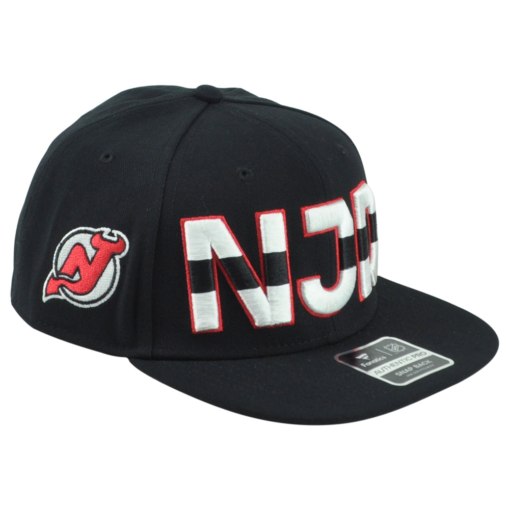 NHL Fanatics Authentic Pro Black New Jersey Devils NJD Adults Adjustable Hat Cap
