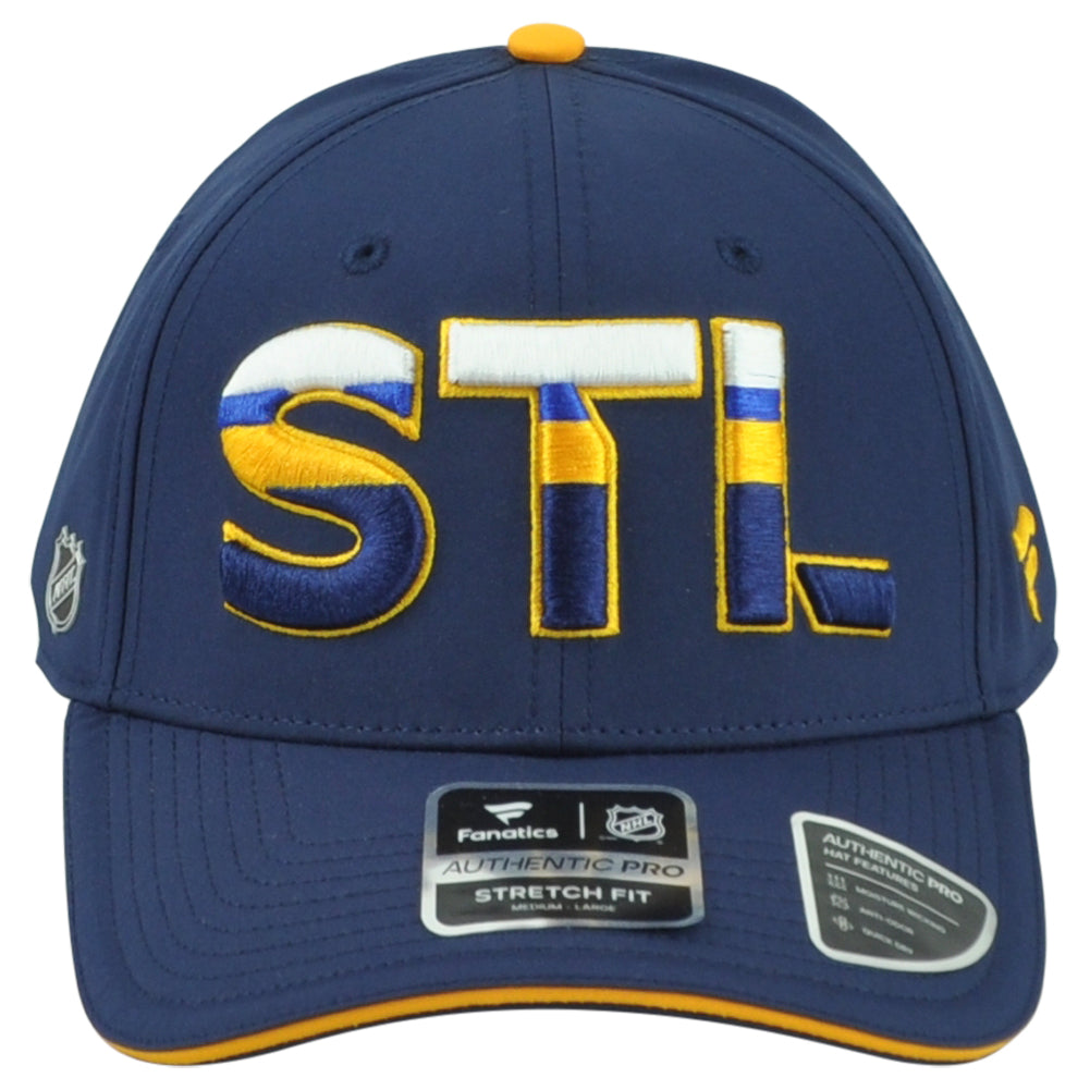 NHL Fanatics Authentic Pro St. Louis Blues STL Stretch Fit Flex Fit M/L Hat Cap