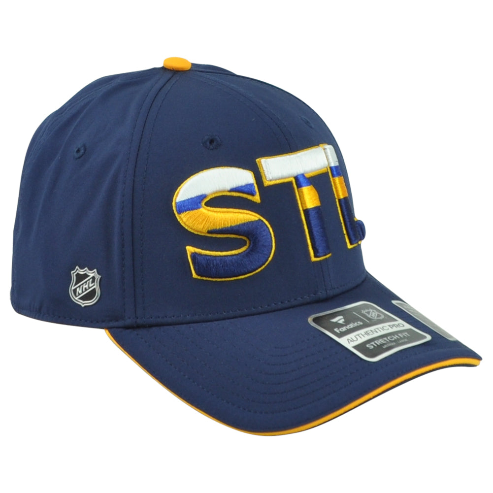 NHL Fanatics Authentic Pro St. Louis Blues STL Stretch Fit Flex Fit M/L Hat Cap