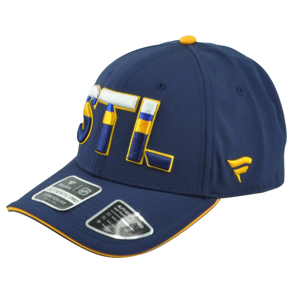 NHL Fanatics Authentic Pro St. Louis Blues STL Stretch Fit Flex Fit M/L Hat Cap