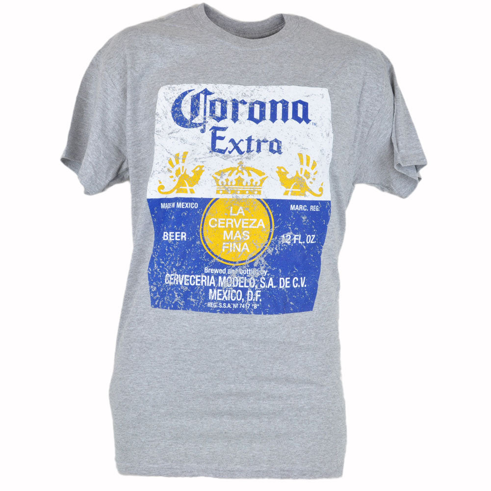 Corona Extra Beer Authentic Corona Extra Fashion Distressed Man Graphic Tee Gray