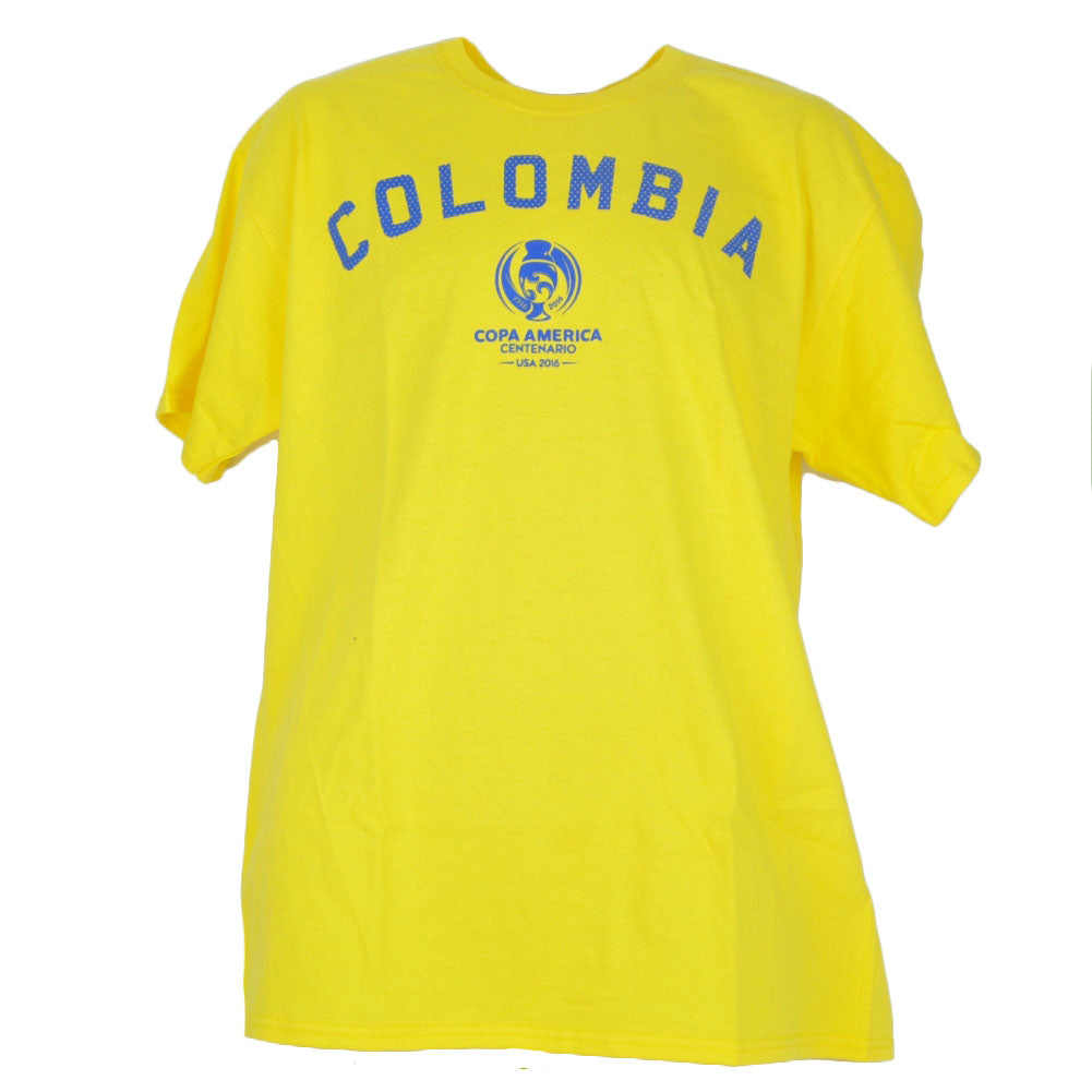 Copa America Centenario USA 2016 Colombia Yellow Tshirt Tee Soccer Futbol Mens