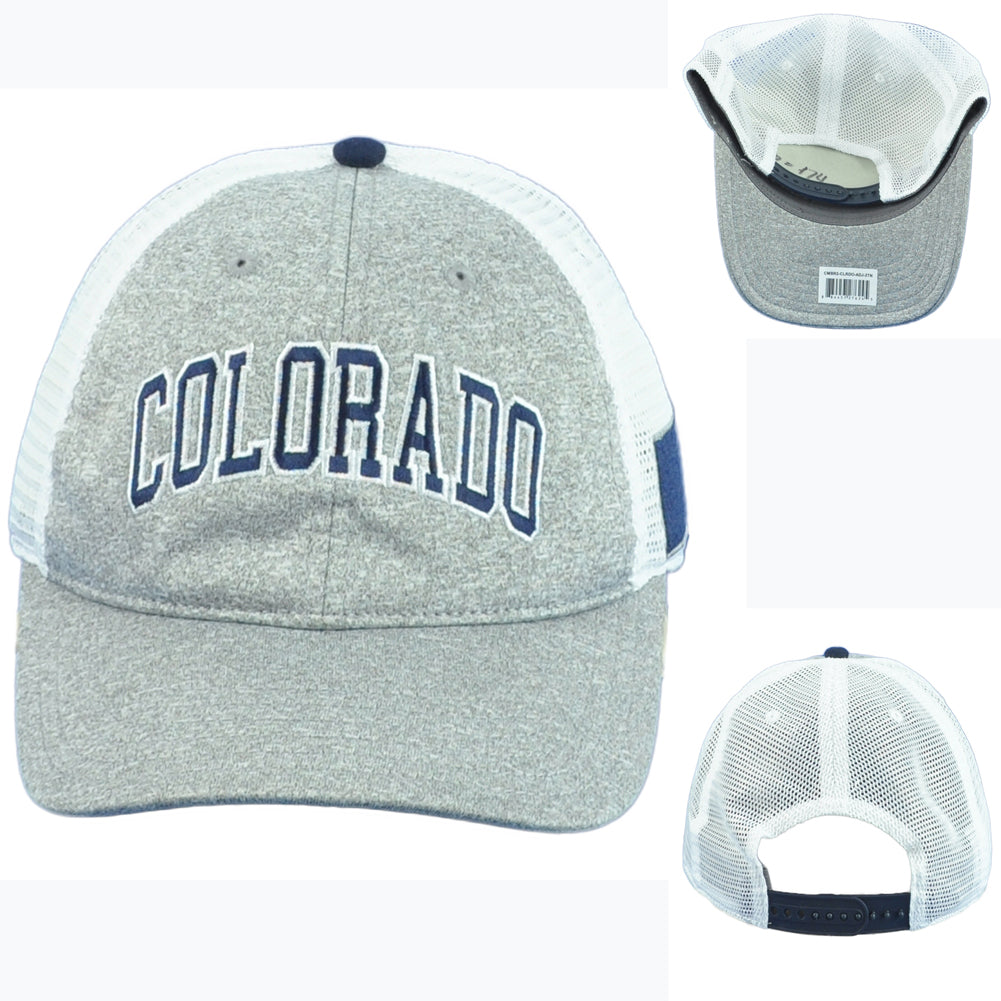 Captivating Colorado State Flag Gray White Trucker Mesh Snapback Adults Hat Cap