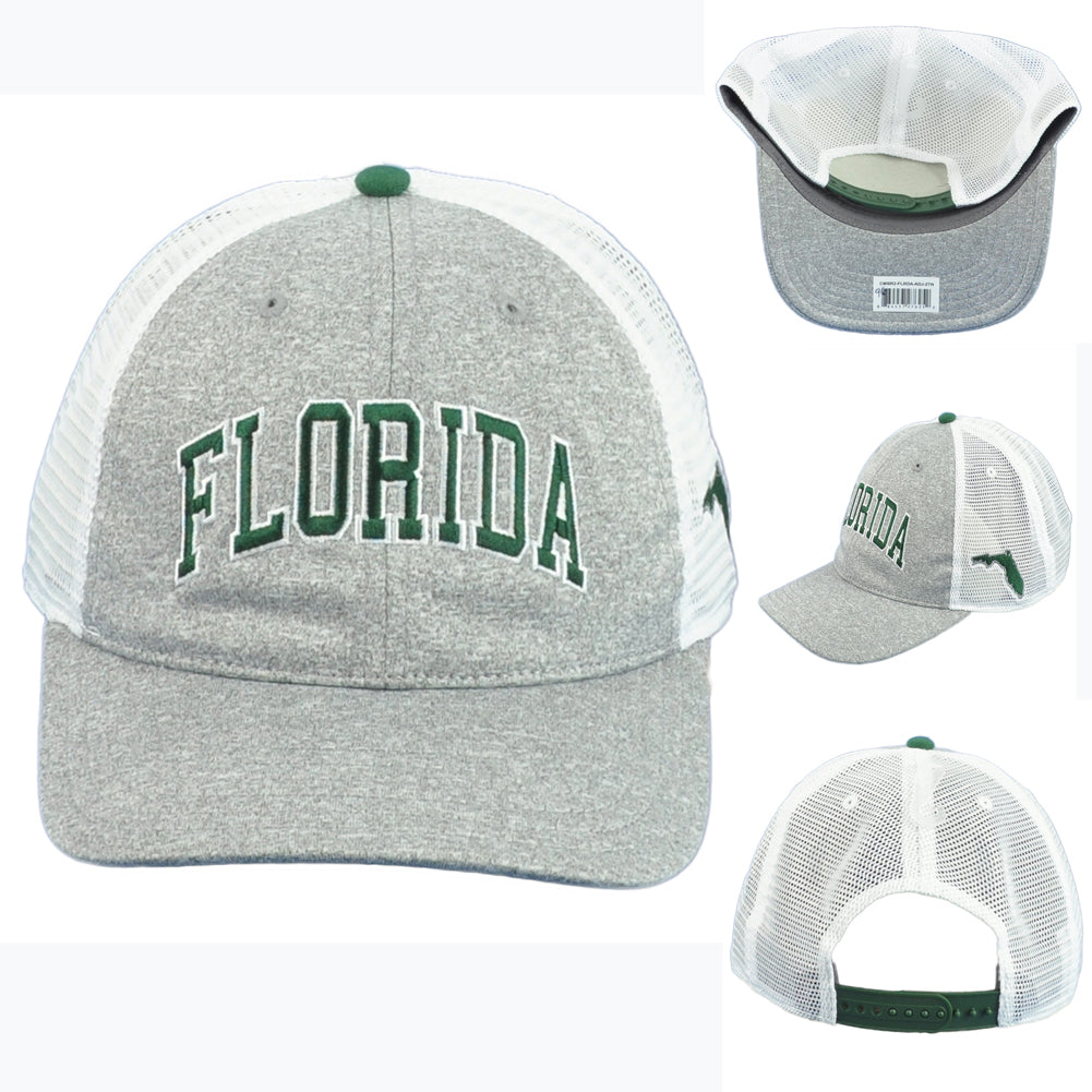 Captivating Florida State Map Trucker Mesh Snapback Curved Bill Adults Hat Cap