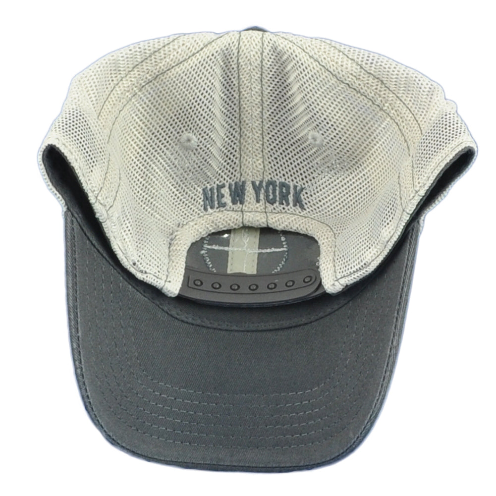 Captivating State Of New York Trucker Mesh Gray Beige Snapback Adults Hat Cap