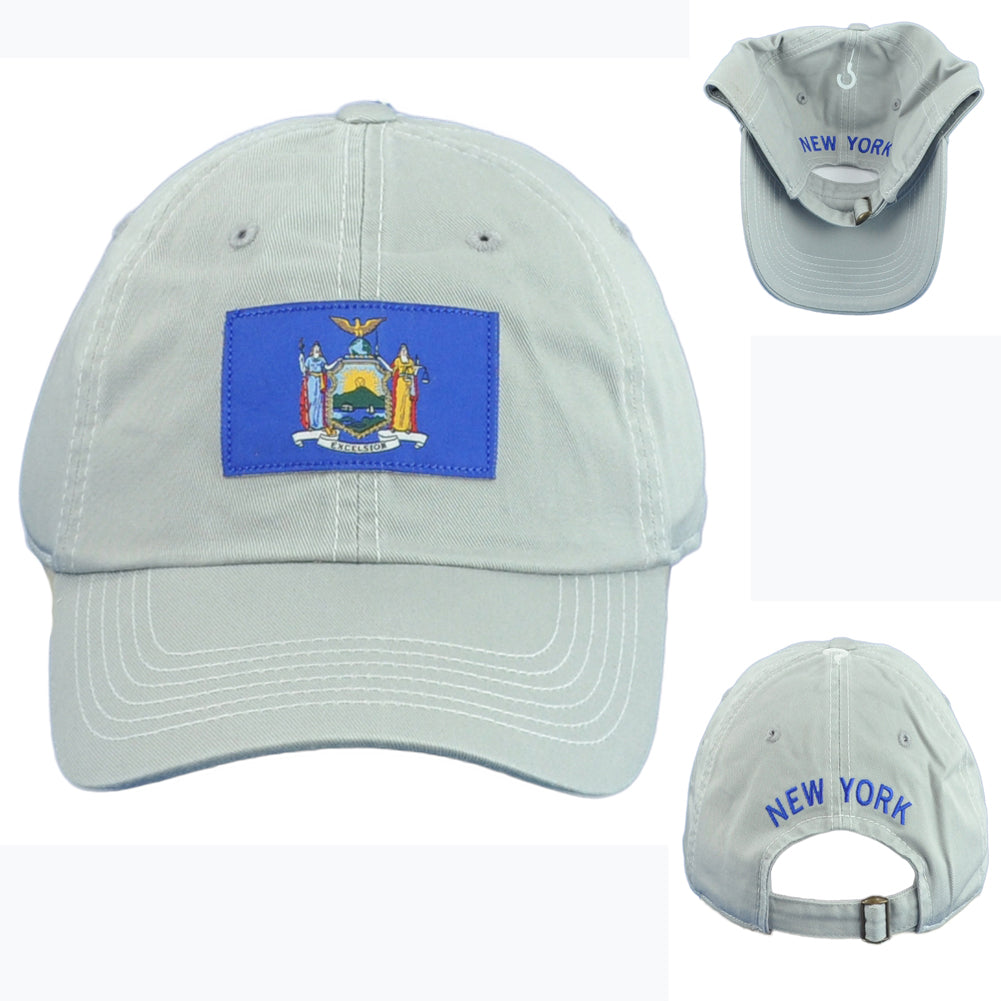 Captivating New York State Excelsior 1901 Flag Gray Adjustable Adults Hat Cap