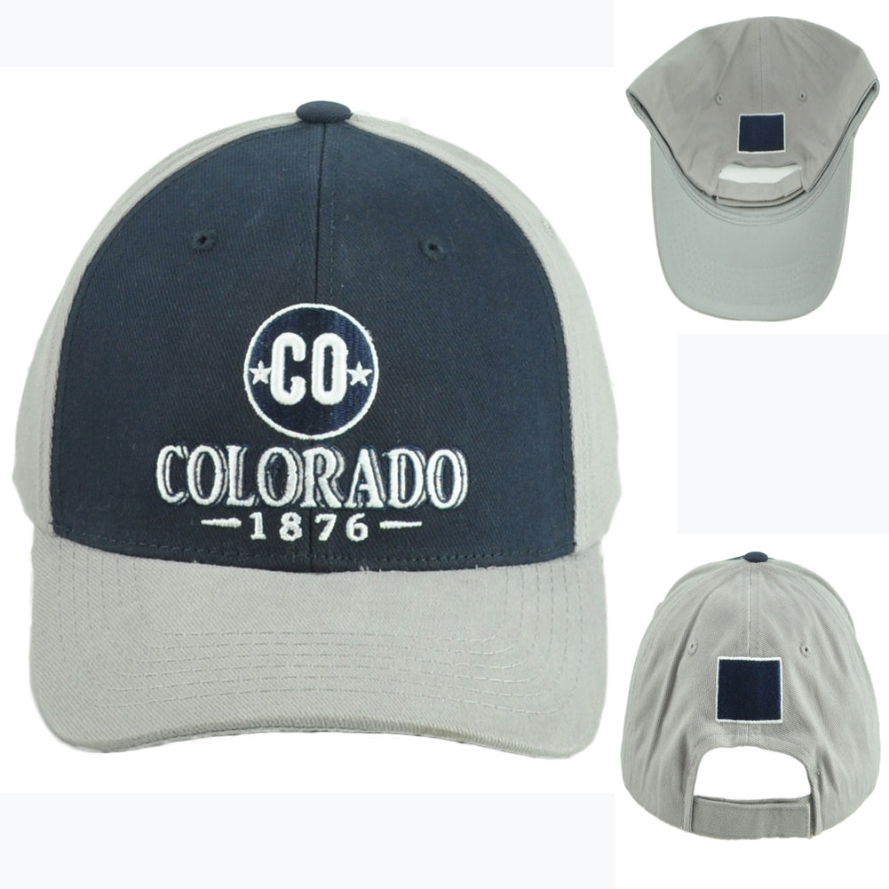 Captivating Colorado State 1876 Blue Gray Curved Bill Adjustable Adults Hat Cap