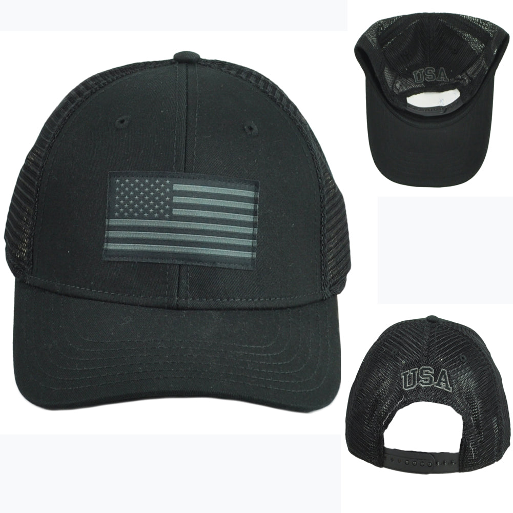 Captivating Country USA United States Black Trucker Mesh Snapback Adults Hat Cap