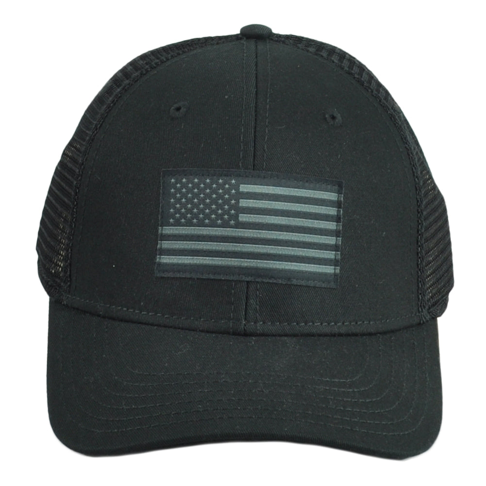Captivating Country USA United States Black Trucker Mesh Snapback Adults Hat Cap