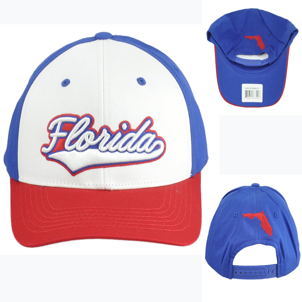 Captivating Florida The Sunshine State Map Tricolor Snapback Adults Hat Cap