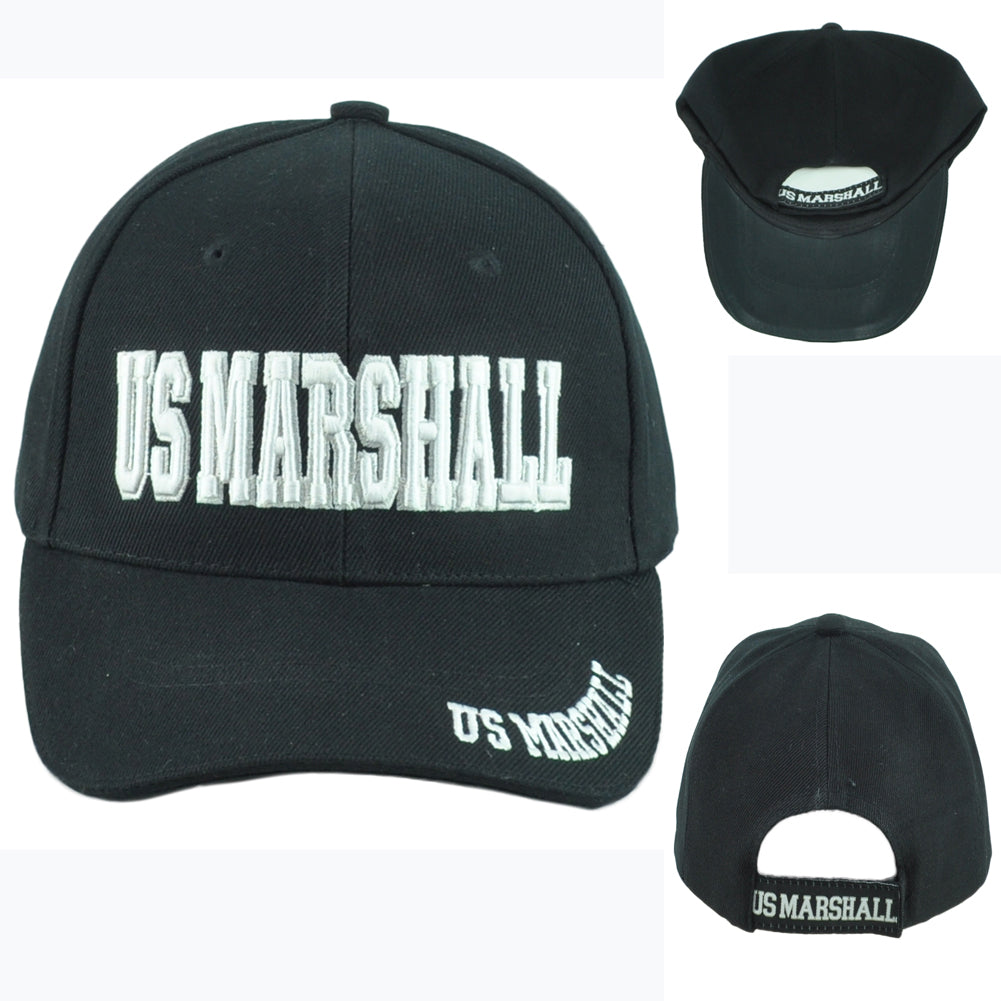 US Marshall Law Enforcement Black Adjustable Curved Bill Adults Hat Cap