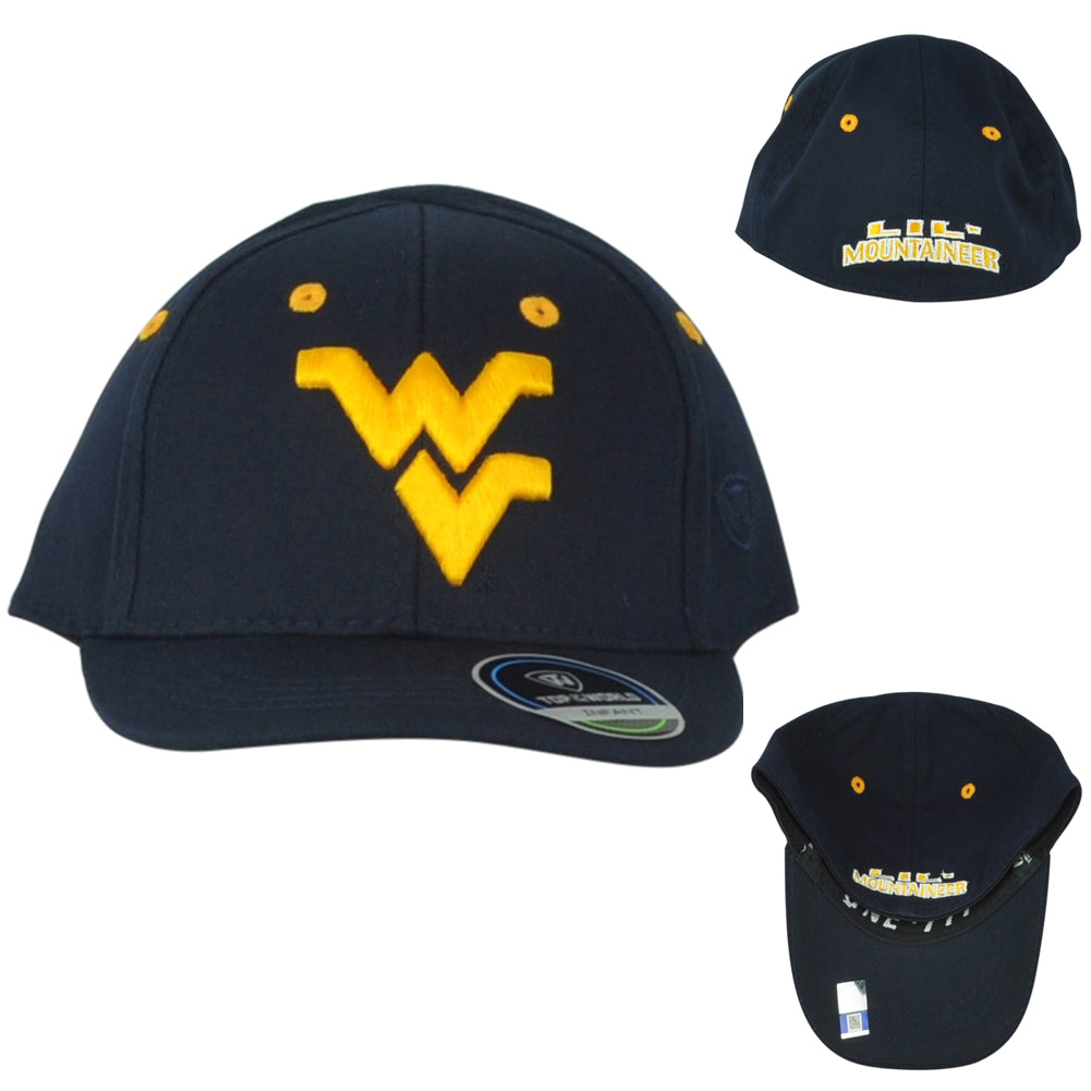 NCAA TOW West Virginia Mountaineers Navy One Size Curved Bill Infant Kid Hat Cap