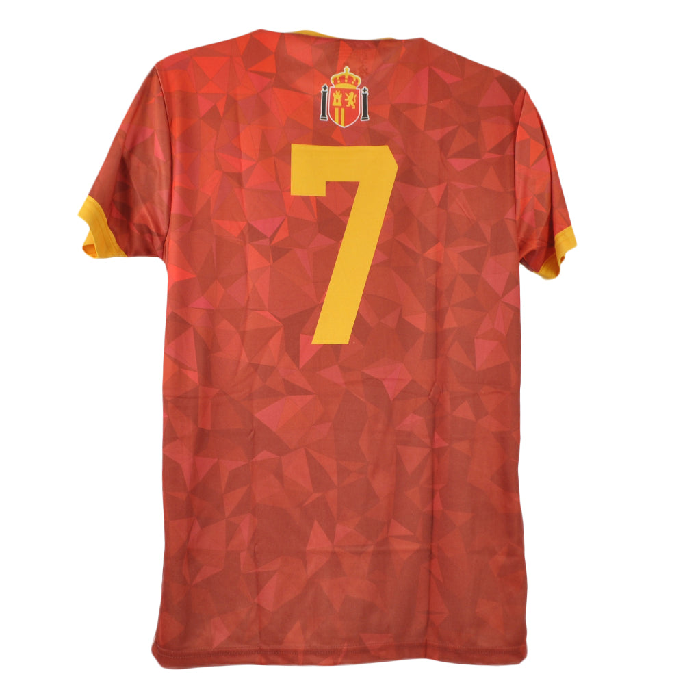 Urban Spain Espana Country Short Sleeve Round Neck Sublimation Soccer Jersey
