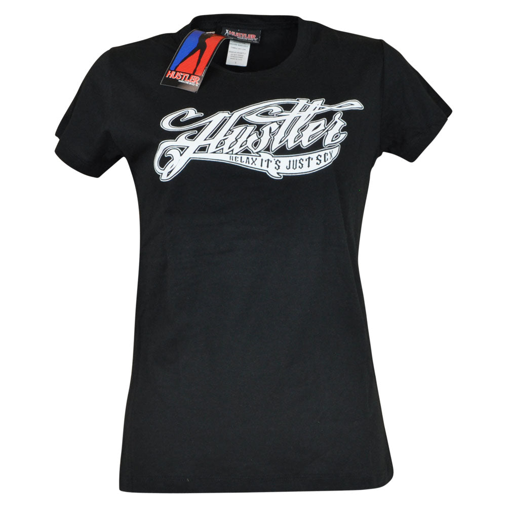 Hustler Clothing Brand Relax Its Just Sex Petite Womenls Tshirt Tee Black