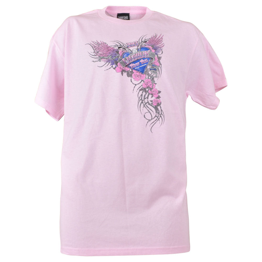 Laughlin River Rum 2013 Bike Show Rally Novelty Fashion Graphic Tee Cneck Pink