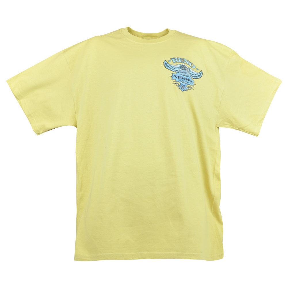 Reno Nevada Bike Show Rally 2013 Novelty Fashion Graphic Tee C-Neck Yellow