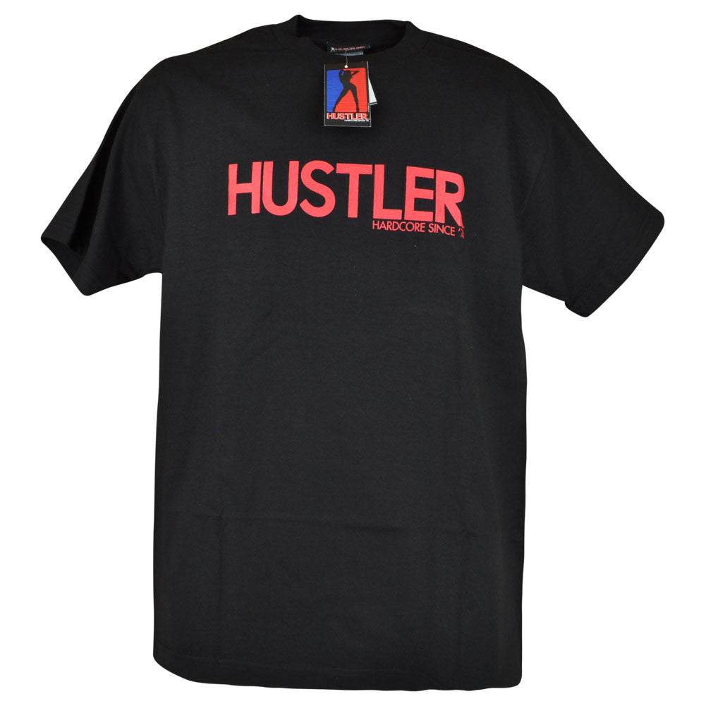 Hustler Hard Core Since 74 Authentic Hustler Fashion Black Adult Graphic Tee