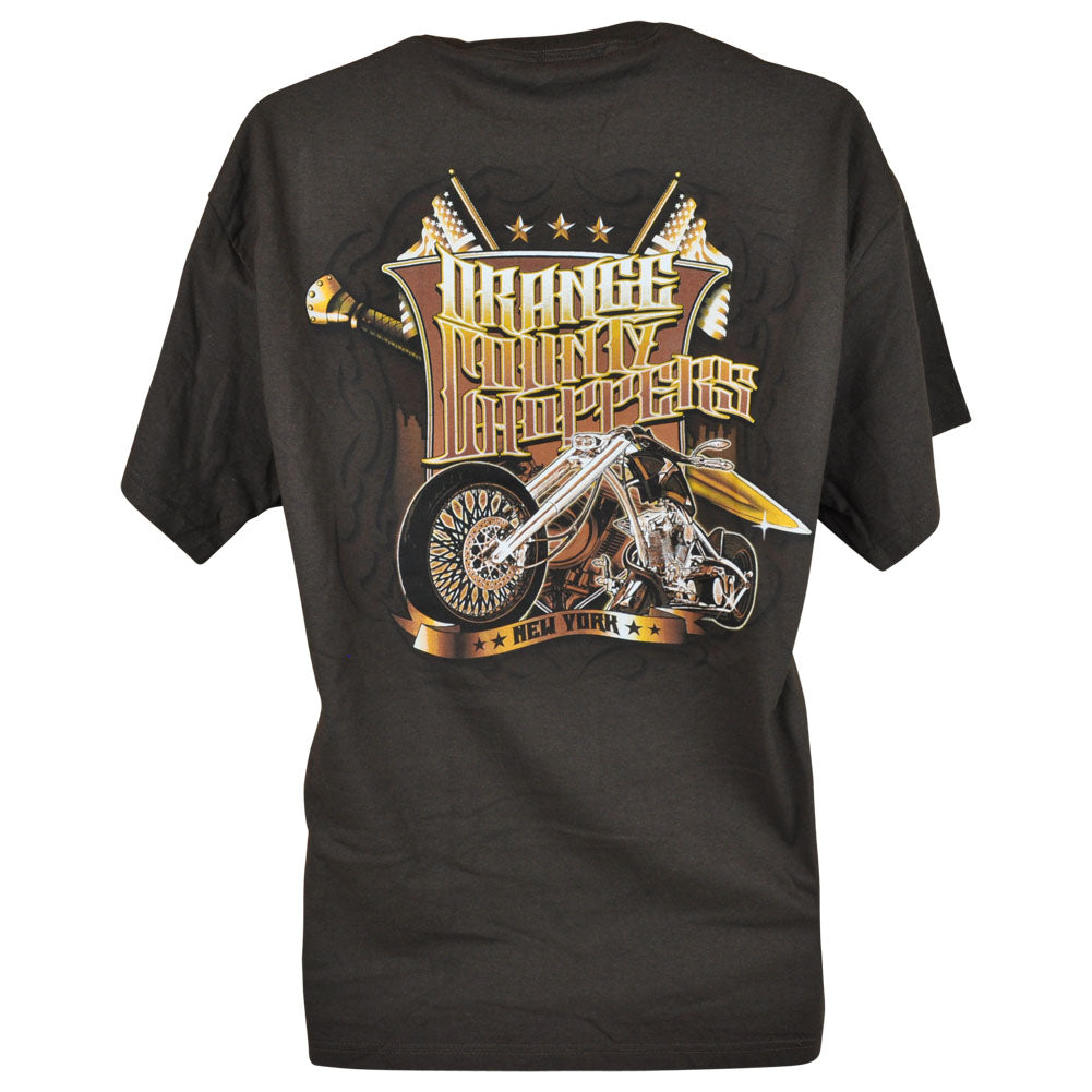 Orange County Choppers New York T-Shirt Fashion Novelty Man Graphic Tee Brown