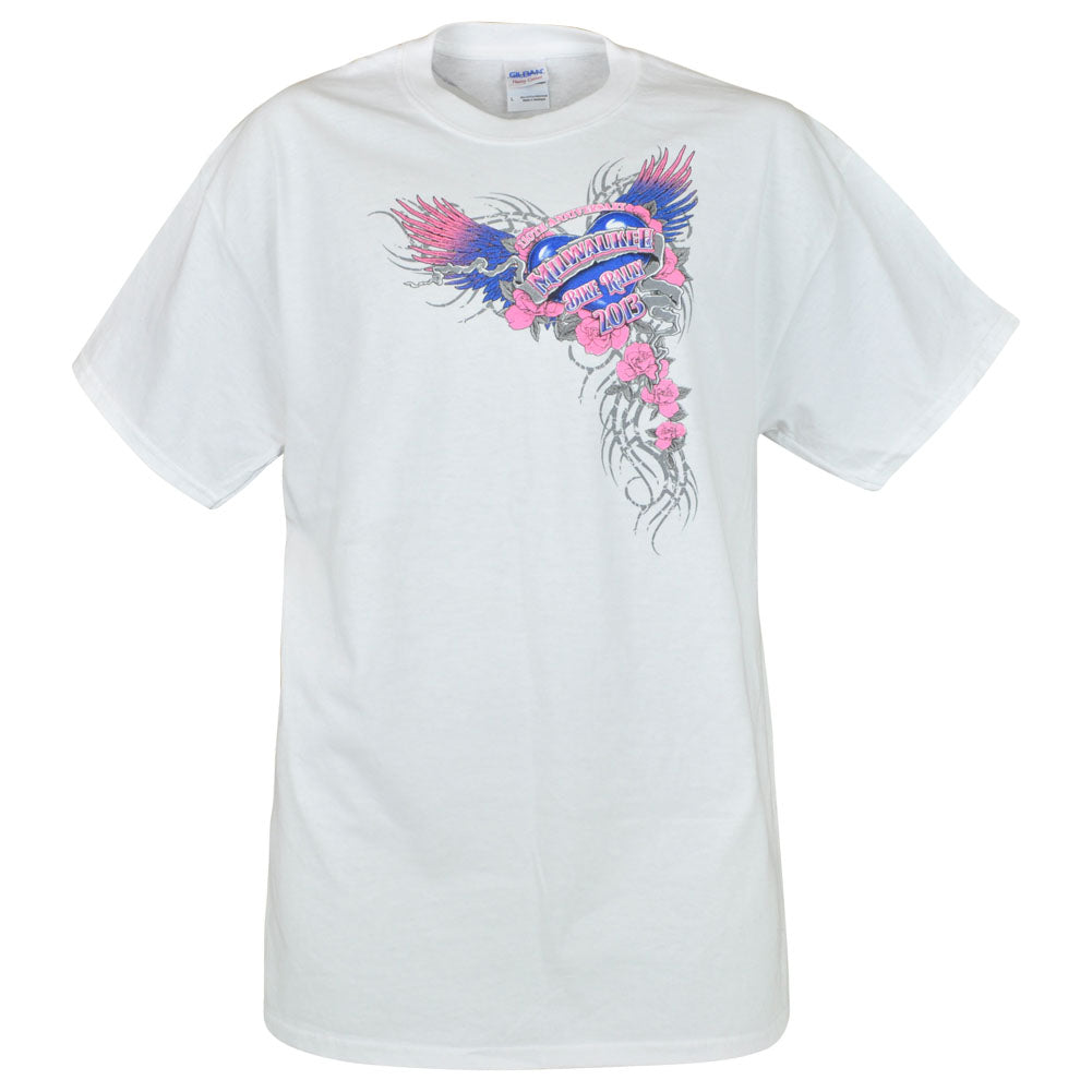 Bike Rally Milwaukee 2013 Authentic Gildan Novelty Fashion Graphic Tee White