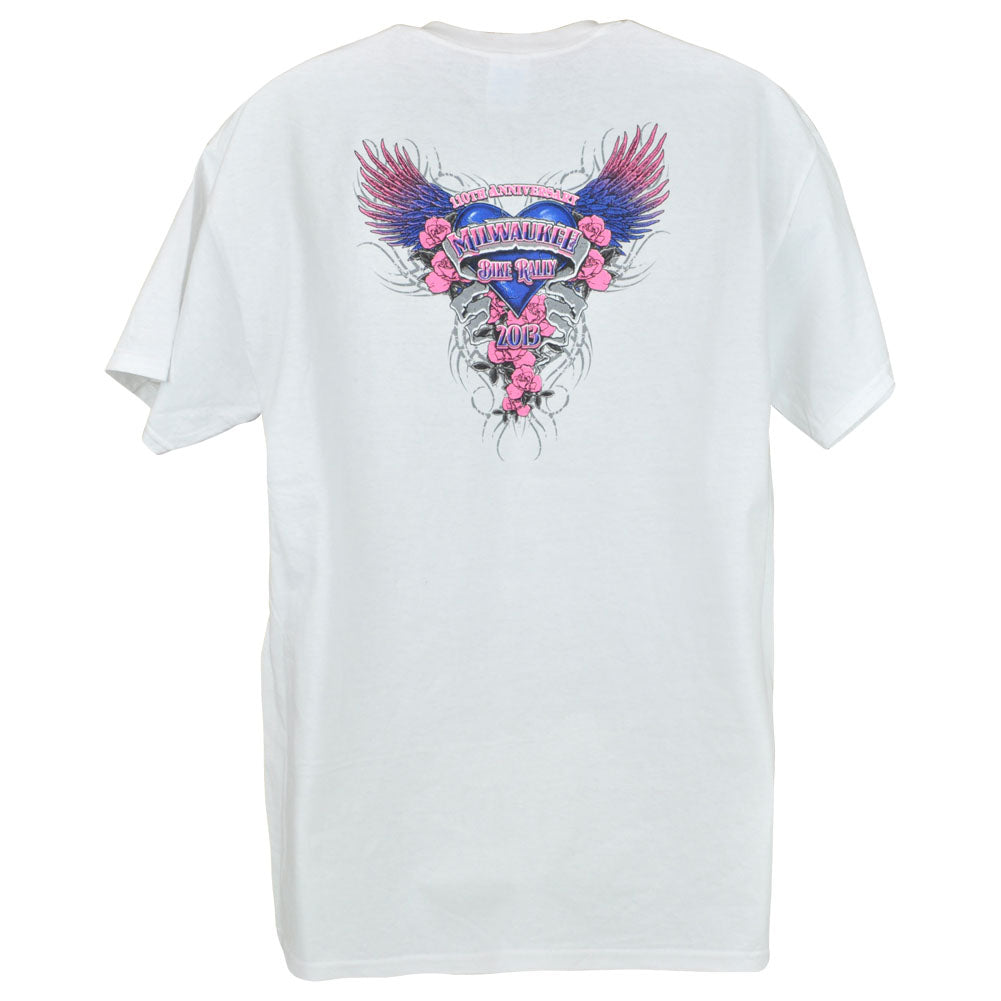 Bike Rally Milwaukee 2013 Authentic Gildan Novelty Fashion Graphic Tee White