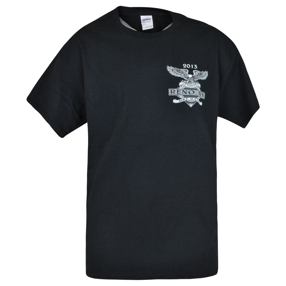 Bike Rally 2013 19th Anniversary Reno NV Man Graphic Tee Novelty C-neck Black