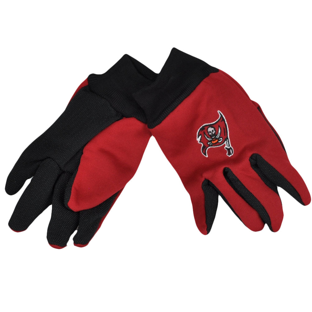 Tampa Bay Buccaneers Utility Work Gloves One Size Red Black Textured Palms