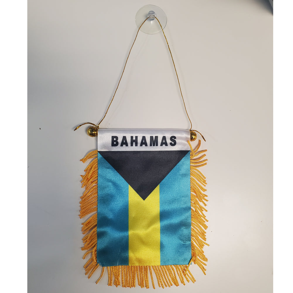 Bahamas 4''x6'' Mini Banners With Brass Staff Suction Car Window Flag Country