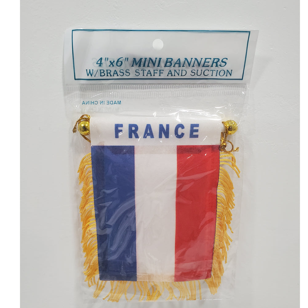 Venezuela 4''x6'' Mini Banners With Brass Staff Suction Car Window Flag Country