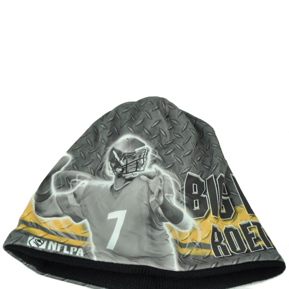 NFL Pittsburgh Steelers Big Ben Roethlisberger 7 Sublimated Knit Beanie Cuffless