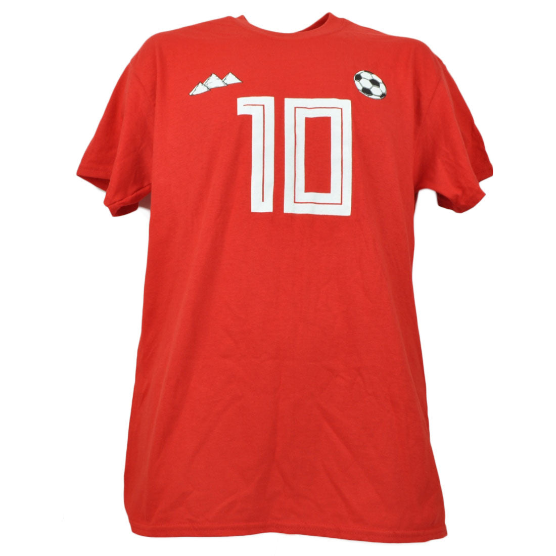 Egypt 10 Mohamed M. Salah Player 10 Red Tshirt Tee Soccer Futbol Mens Adult