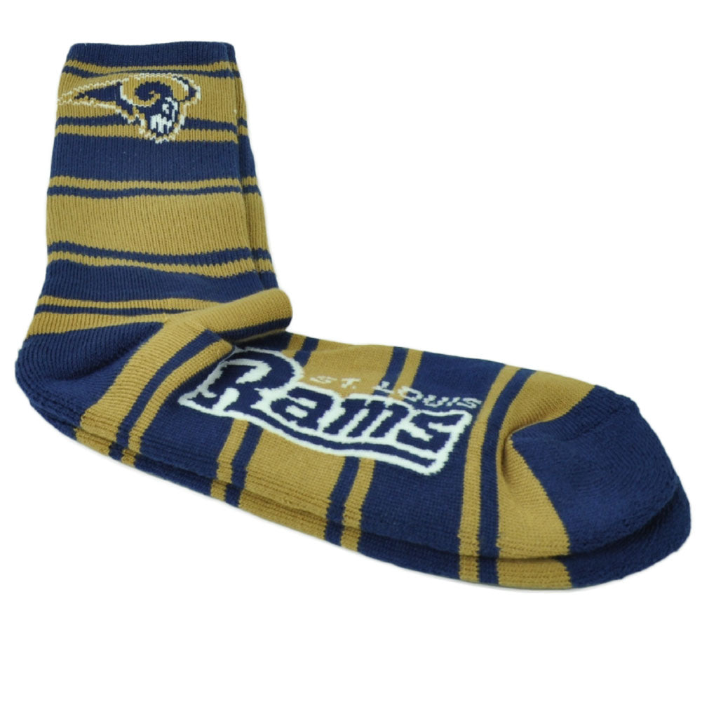 NFL St Louis Rams Striped Navy Blue Gold Long Socks Mens Shoe Size 8-13