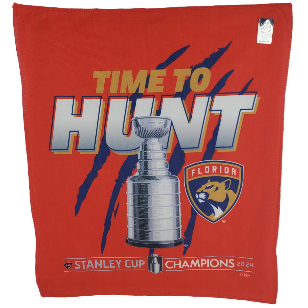 NHL Florida Panthers Time To Hunt Stanley Cup Champions 2024 Rally Towel 15x18