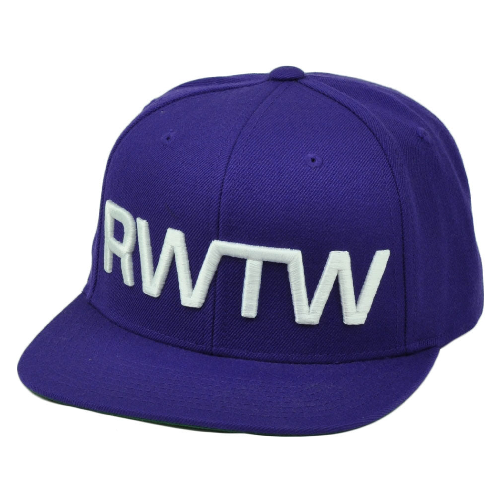 RWTW Logo Roll With The Winners Snapback Flat Bill Purple White Hat Cap Brand