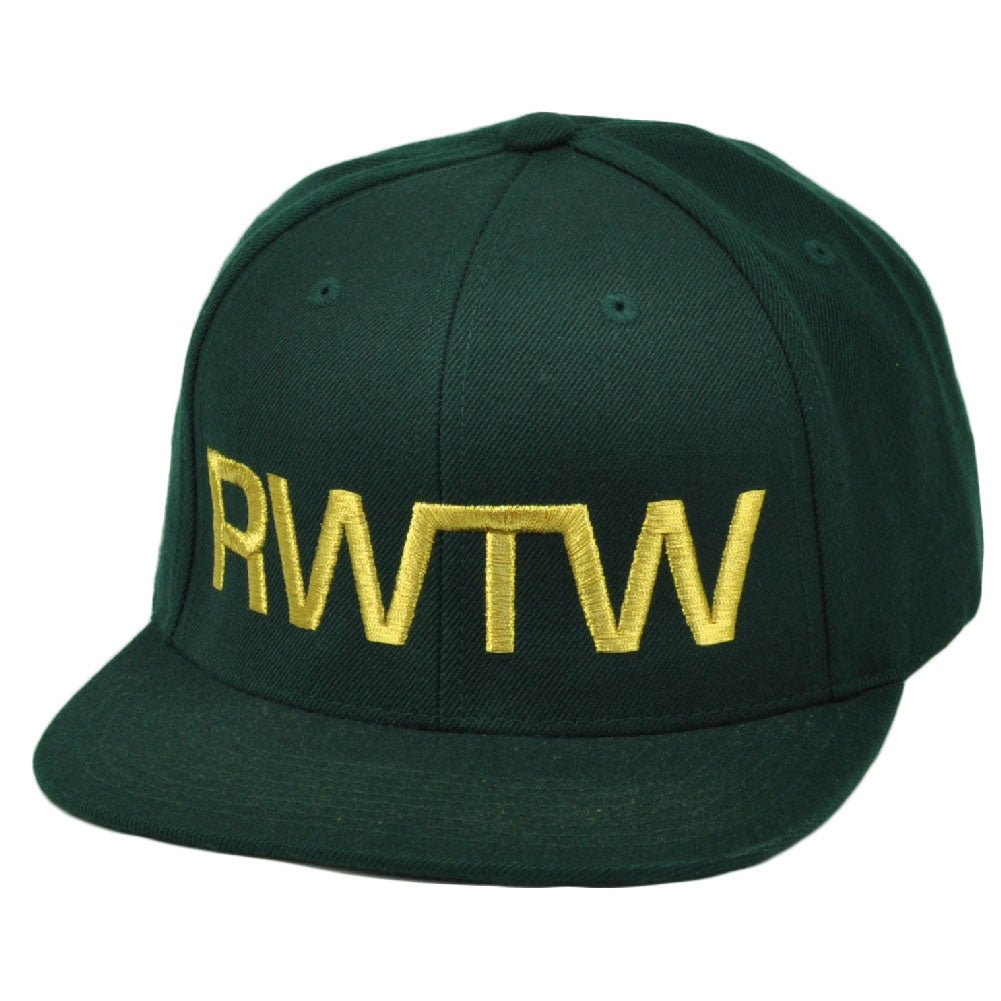 RWTW Logo Roll With The Winners Snapback Flat Bill Green Hat Cap Brand Flag