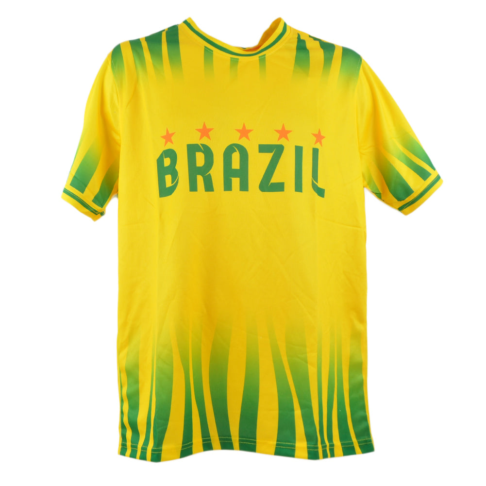 Sport Best Fashion Brazil Brasil Short Sleeve Red Round Neck Soccer Jersey