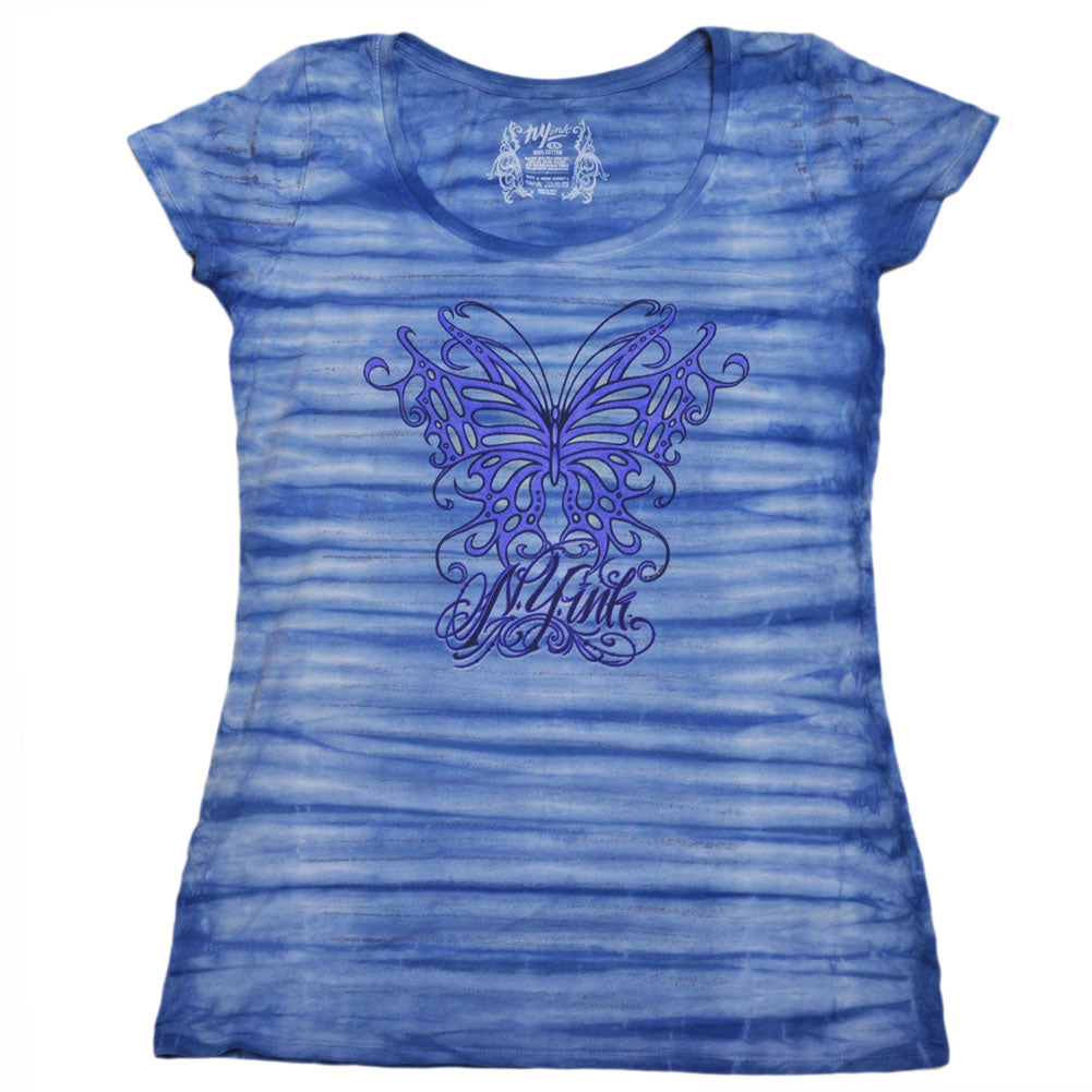 NY New York Womens XXLarge Tie Dye Stripe Butterfly Tattoos Tv Show Shirt