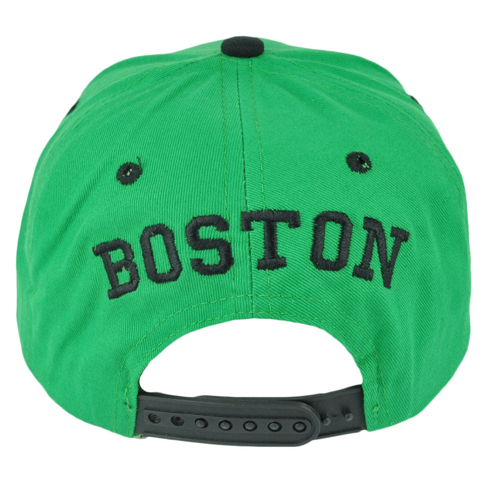 Boston Massachusetts Town City Green Black Half Color Hat Cap Snapback Flat Bill