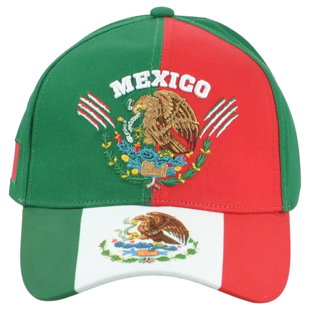 Mexico Country Soccer Futbol Shield Curved Bill Adjustable KV Sports Hat Cap