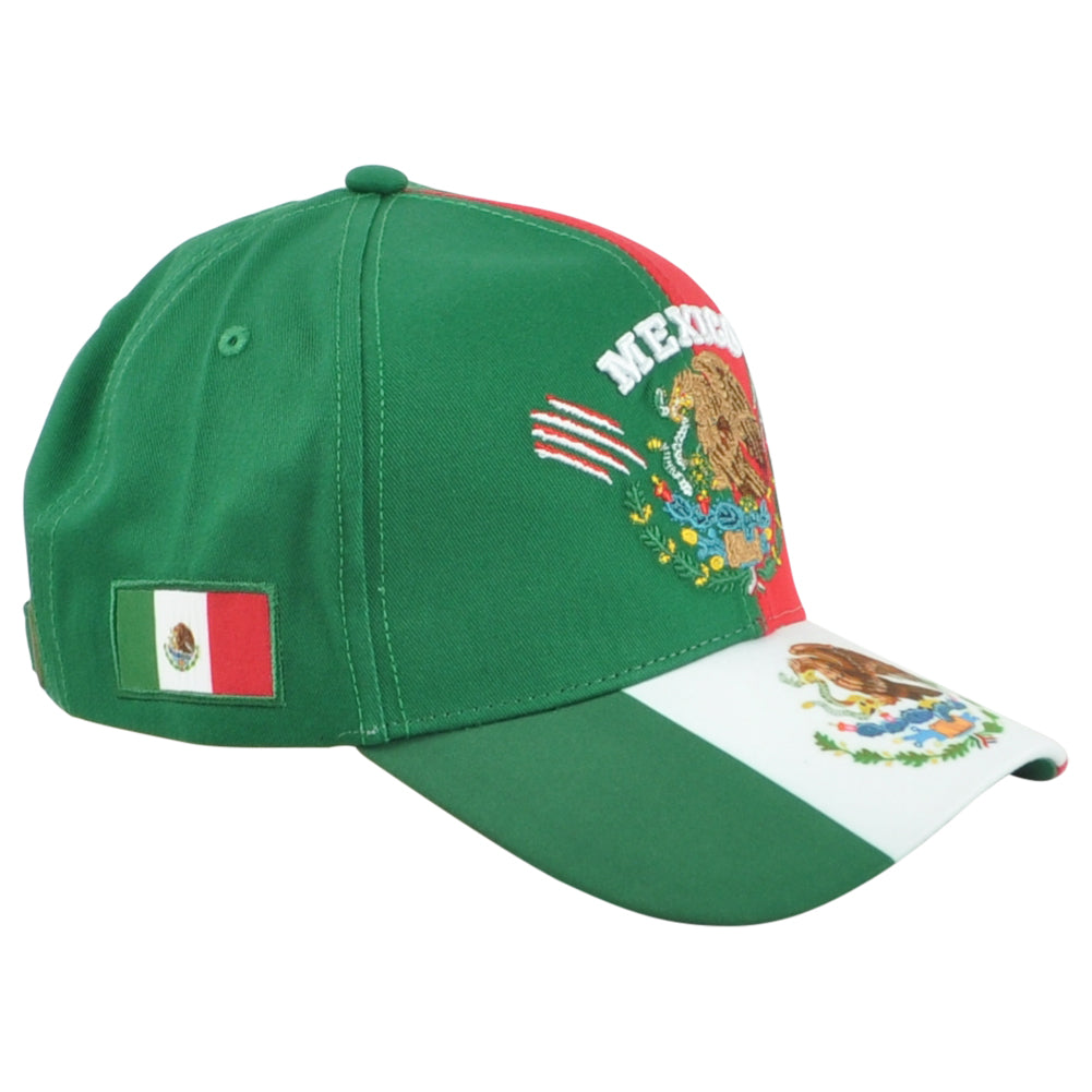 Mexico Country Soccer Futbol Shield Curved Bill Adjustable KV Sports Hat Cap