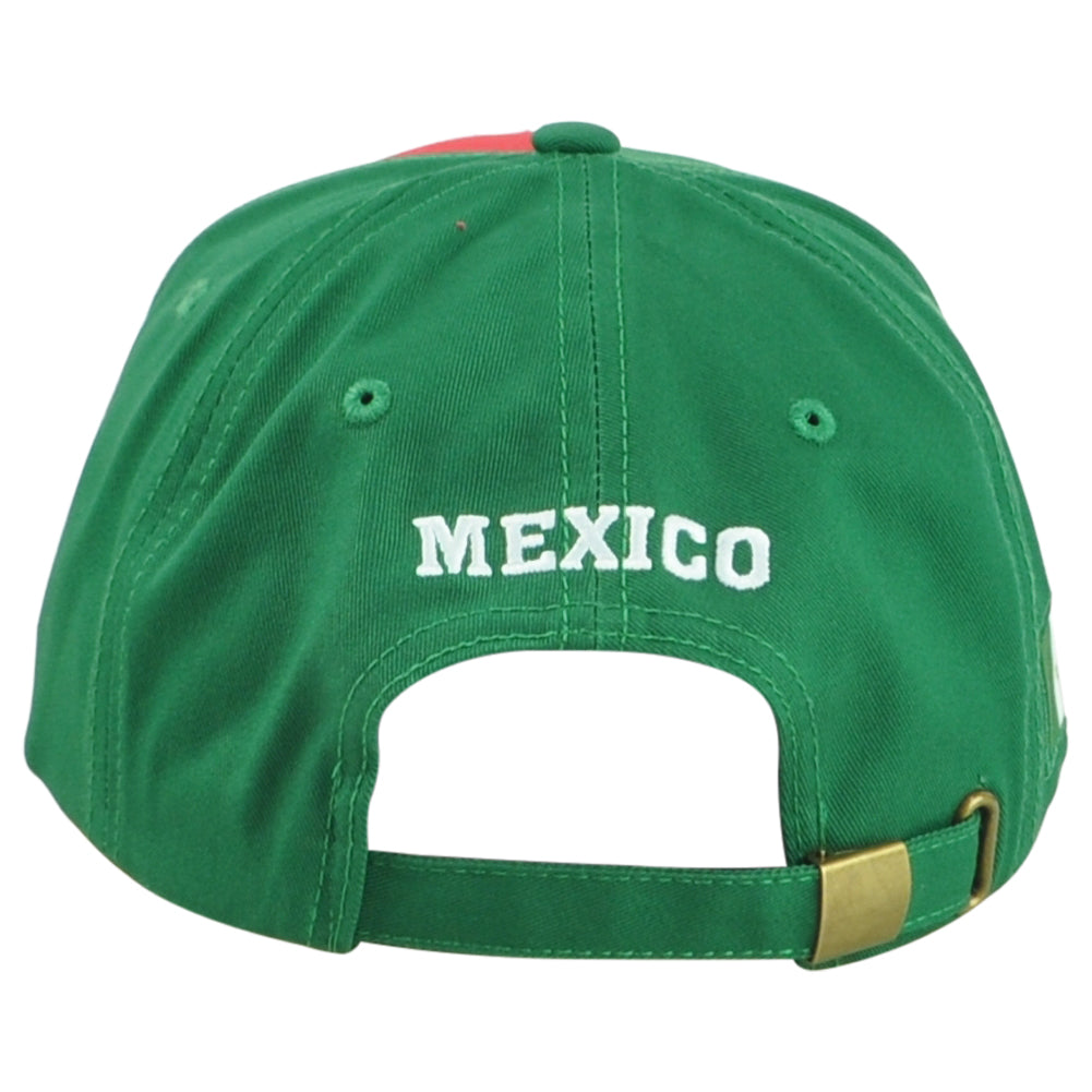 Mexico Country Soccer Futbol Green Red Curved Bill Adjustable KV Sports Hat Cap