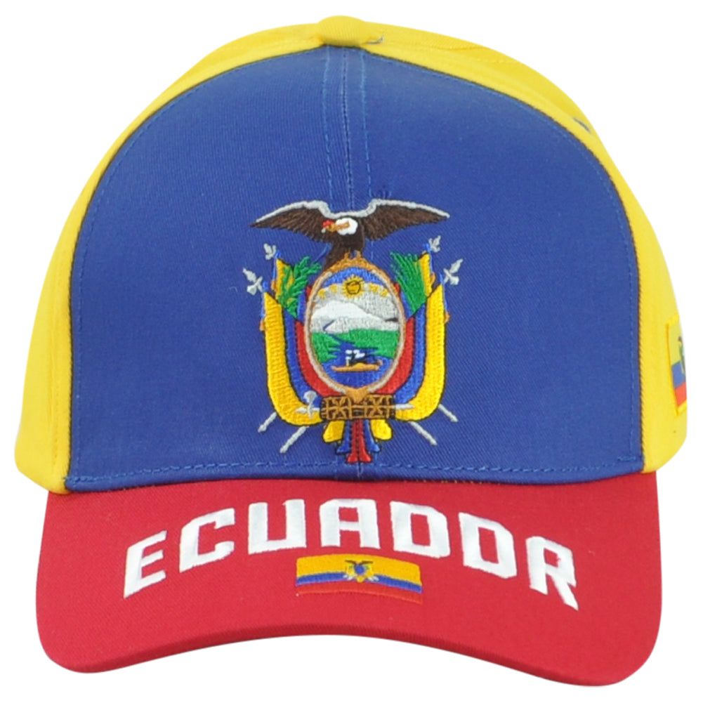 Ecuador Country Soccer Futbol Yellow Blue Red Adjustable KV Sports Hat Cap