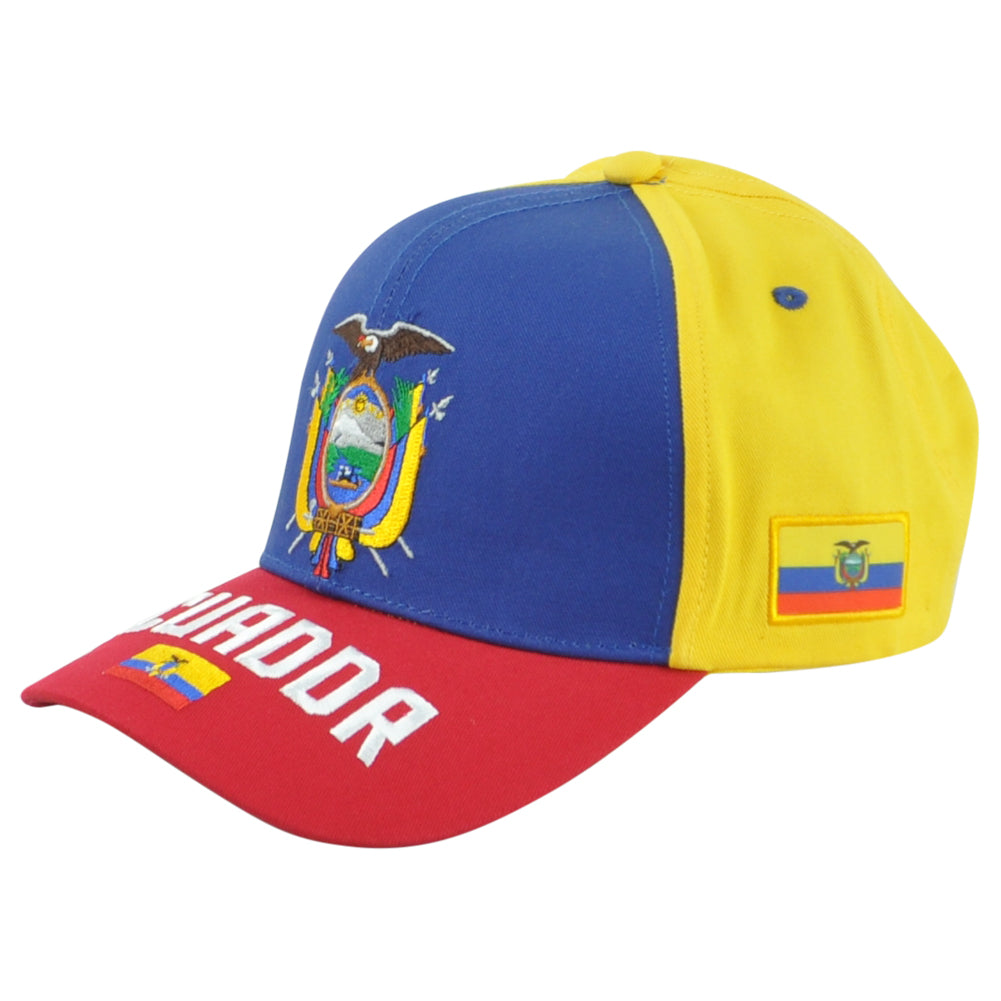 Ecuador Country Soccer Futbol Yellow Blue Red Adjustable KV Sports Hat Cap