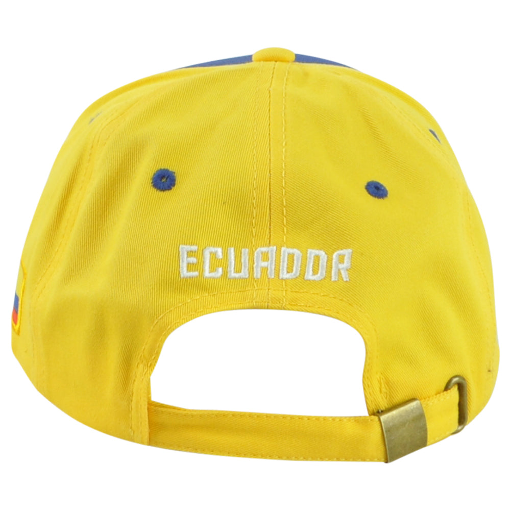 Ecuador Country Soccer Futbol Yellow Blue Red Adjustable KV Sports Hat Cap