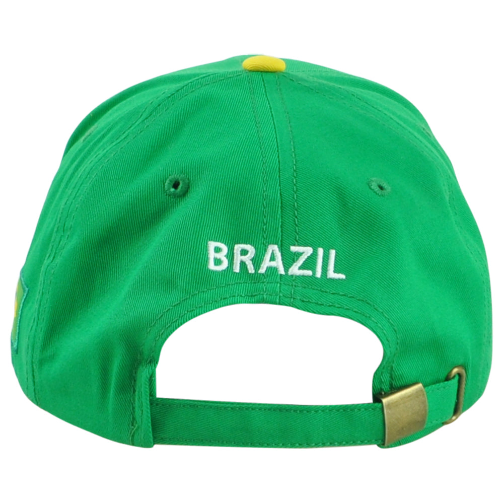 Brazil Brasil Country Soccer Futbol Green Yellow Curved Bill KV Sports Hat Cap