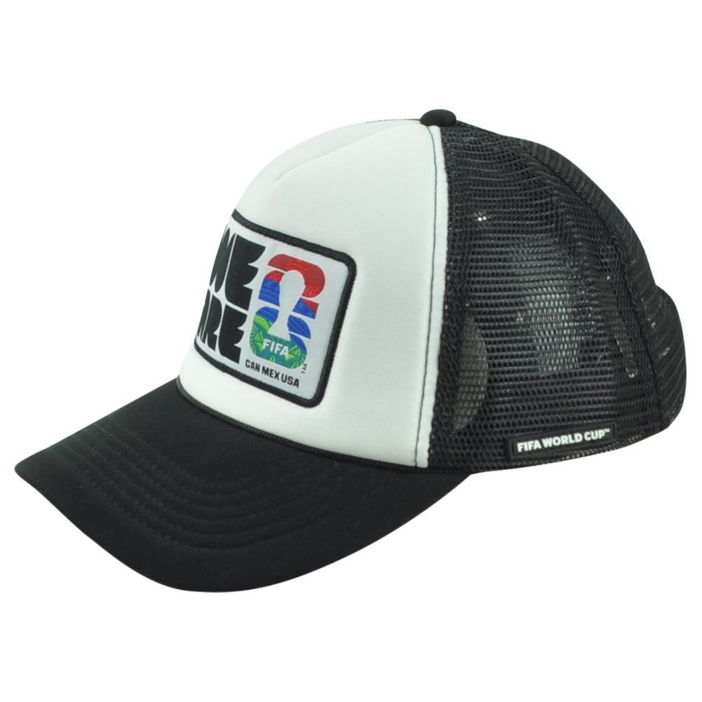 2026 FIFA World Cup Foam Trucker Cord We Are 26 CAN MEX USA White Black Hat Cap