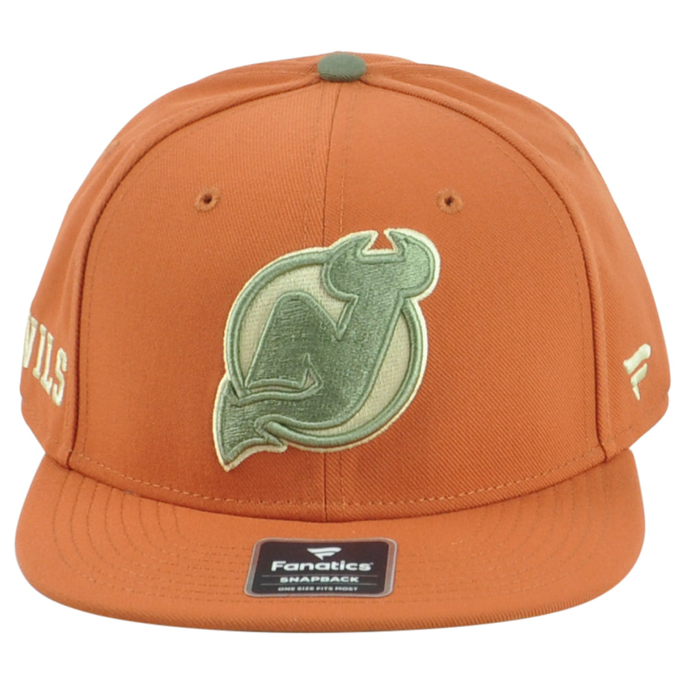 NHL Fanatics New Jersey Devils Orange Earth Tone Adults Men Adjustable Hat Cap