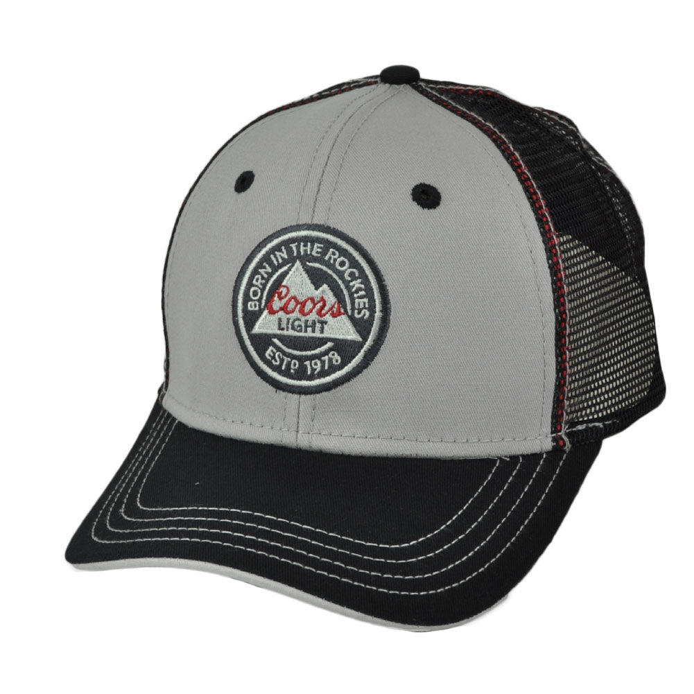 Coors Light Mesh Trucker Hat Cap Snapback Curved Bill Gray Black Beer Est 1978