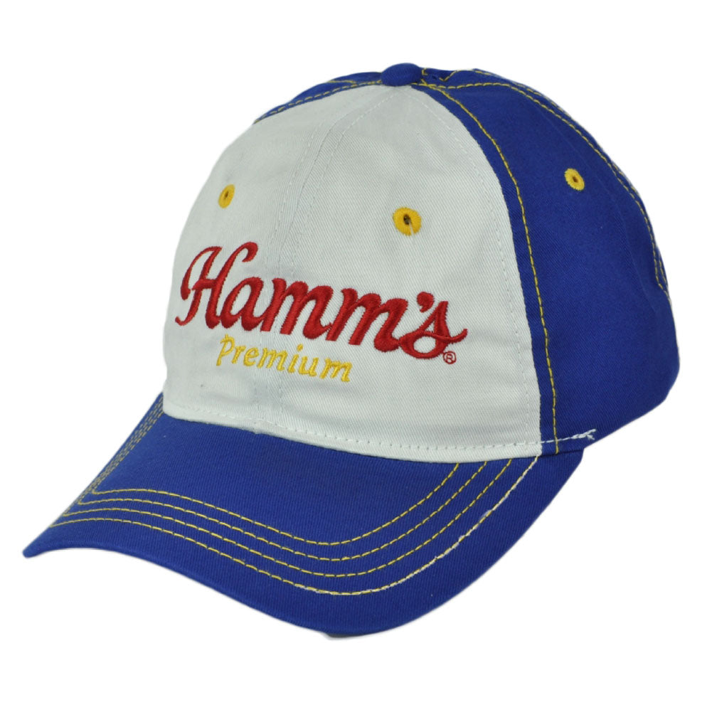 Hamms Premium Beer Brewing Blue White Relaxed Garment Hat Cap Adjustable