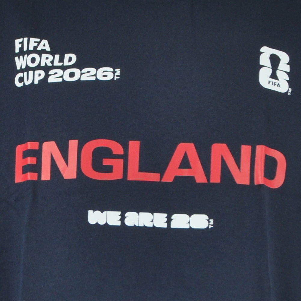 FIFA World Cup 2026 England Short Sleeve We Are 26 Navy Blue Tshirt Tee